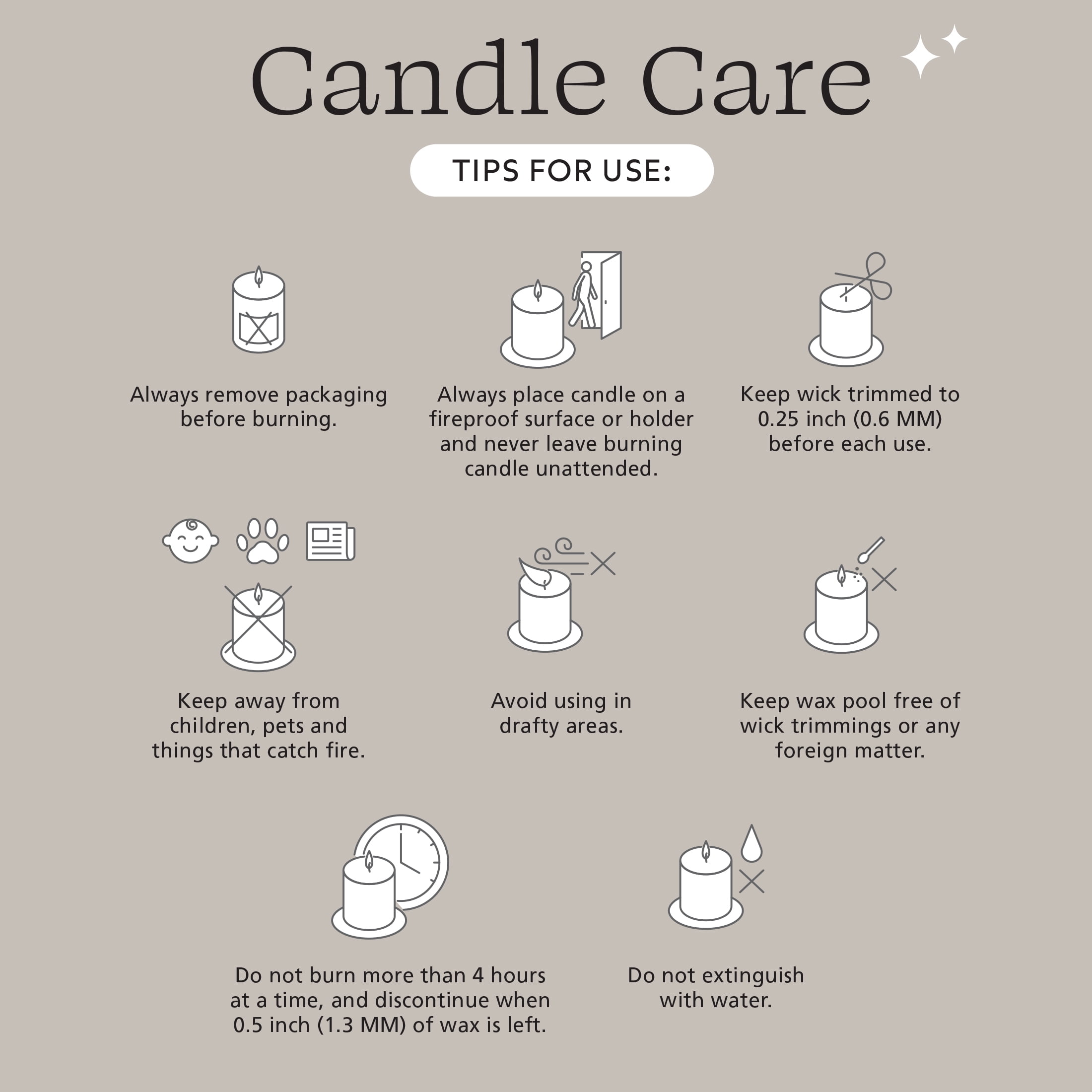 Mainstays Single Wick 3" x 6" Pillar Candle, Unscented, Taupe