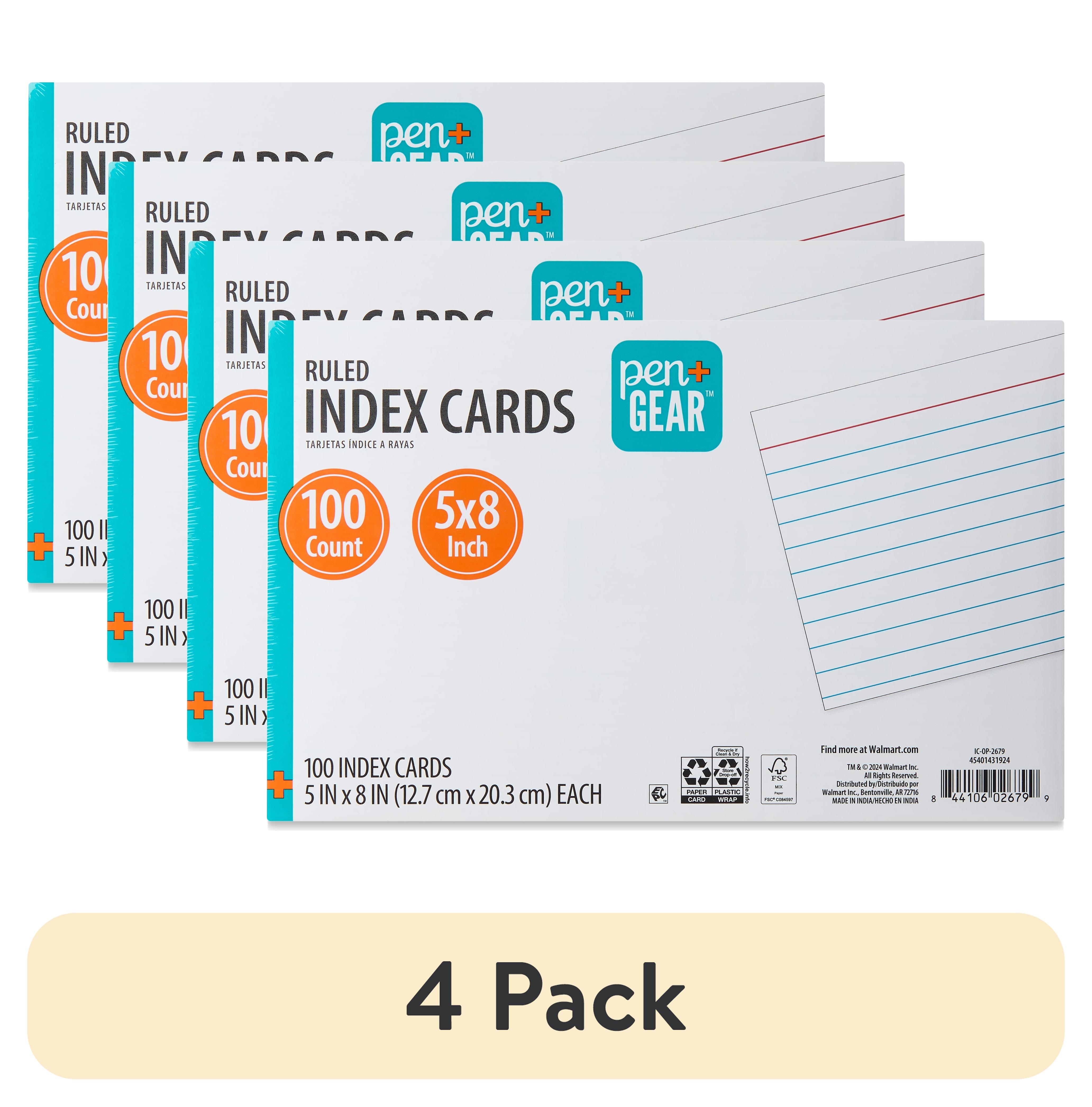 Pen+Gear Ruled Index Cards, 5" x 8", 400 Count (4-Pack)