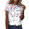 thumbnail image 2 of Cavosen American Flag Tops for Women Petite Patriotic Short Sleeve Round Neck Shirts USA Star Striped Print Shirts Lady XL Independence Day Casual Tops 4th of July Tunic Tees 2025 Patriotic Blouses, 2 of 10