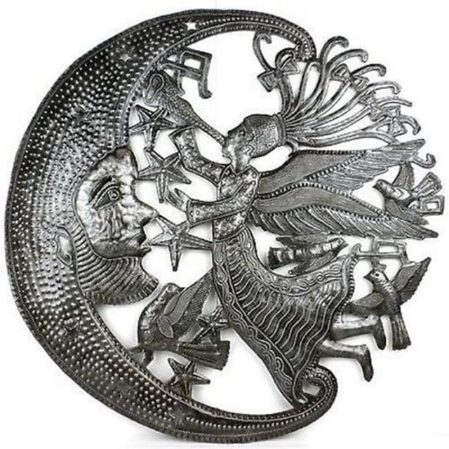 Croix des Bouquets Angel & Moon Metal Art
