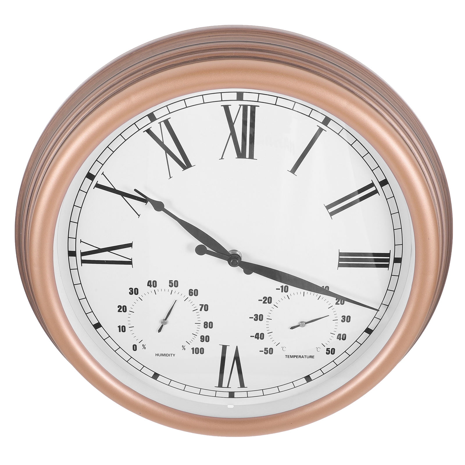 OUNONA  Patio Wall Decor Outdoor Clock Thermometers outside Clocks for Patios