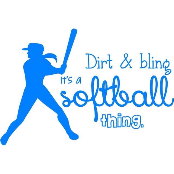 Softball Wall Lettering | Vinyl Girls Decal / Decor | Art Teen Sports Room Quote | 20"x16" [CC6]