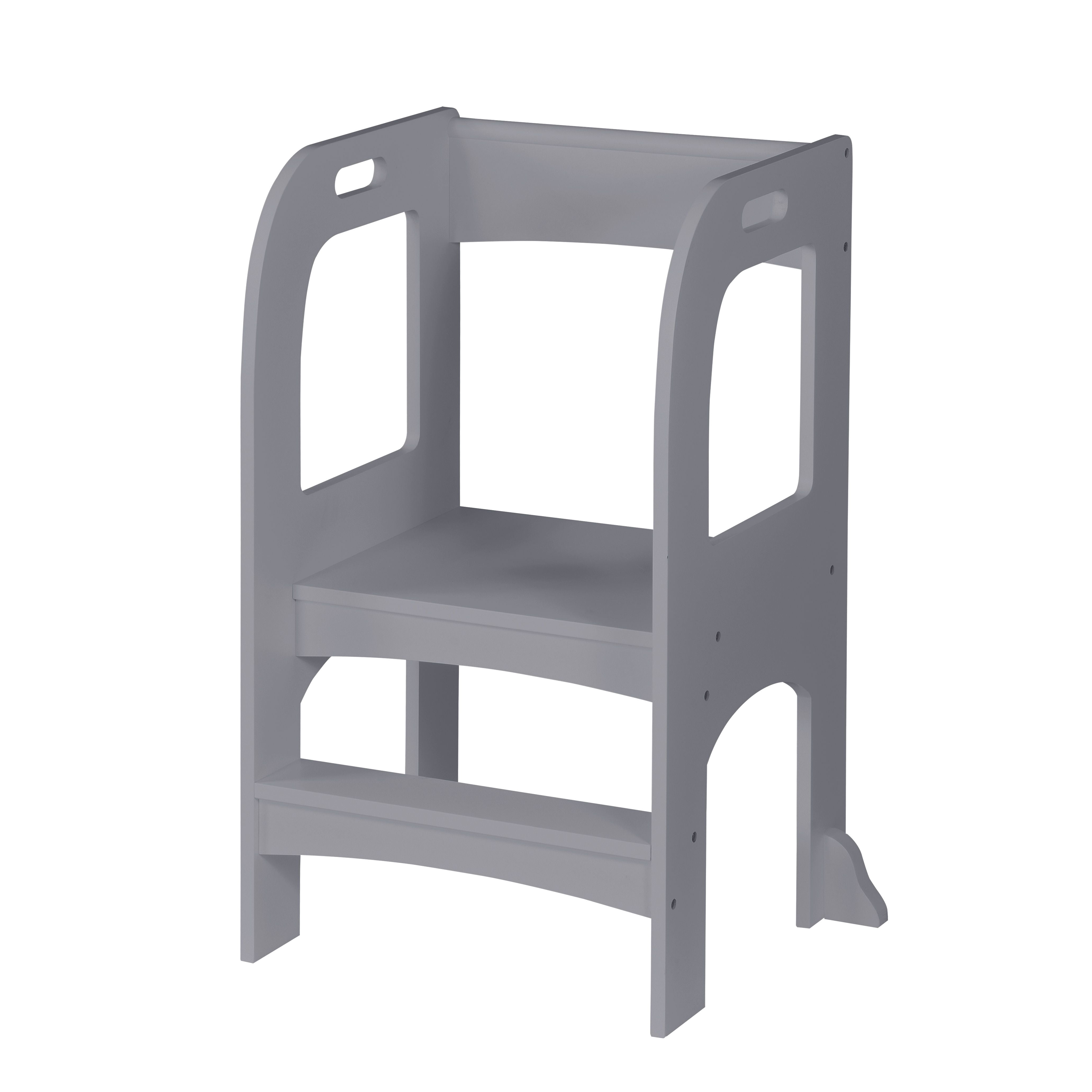 Child Standing Tower, Step Stools for Kids, Toddler Step Stool for Kitchen Counter, Gray