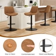 thumbnail image 4 of WGYPRIME Bar Stools Set of 2 with 360° Swivel, PU Leather Counter Height Chairs with Ergonomic Backrest, Metal Base Bar Chairs for Kitchen Island, Dining or Home Bar, Brown, 4 of 11