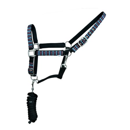 Horse Horse Nylon Aztec Printed Neoprene Comfort Adjustable Halter Lead 606197