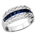thumbnail image 2 of HeartsAndYou Princess Cut Natural Blue Sapphire Moissanite Stylish Band 14k SOLID White Gold, 2 of 9