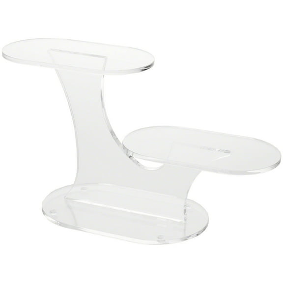 Plymor Clear Acrylic Oval 2-Item Display Riser, 7.5" H x 13.5" W x 5" D