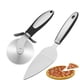 thumbnail image 1 of Cortador de pizza de acero inoxidable con mango de hierro, juego de dos cortadores de pizza con caja de color, 1 of 5