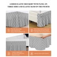 thumbnail image 6 of Grey White Stripes Wrap Around Bed Skirts for King Bed 16" Drop,Bed Skirt with Adjustable Elastic Belt Dust Ruffle Bed Valance for Bedroom Hotel Simple Geometric Modern Monochrome Bed Frame Cover, 6 of 7
