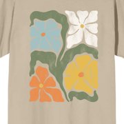 Bioworld Walnut & 39th Men's Boho Floral Graphic Tee | Short Sleeve Crew Neck | Retro Botanical Print | Unisex Adult T-Shirt-XXL