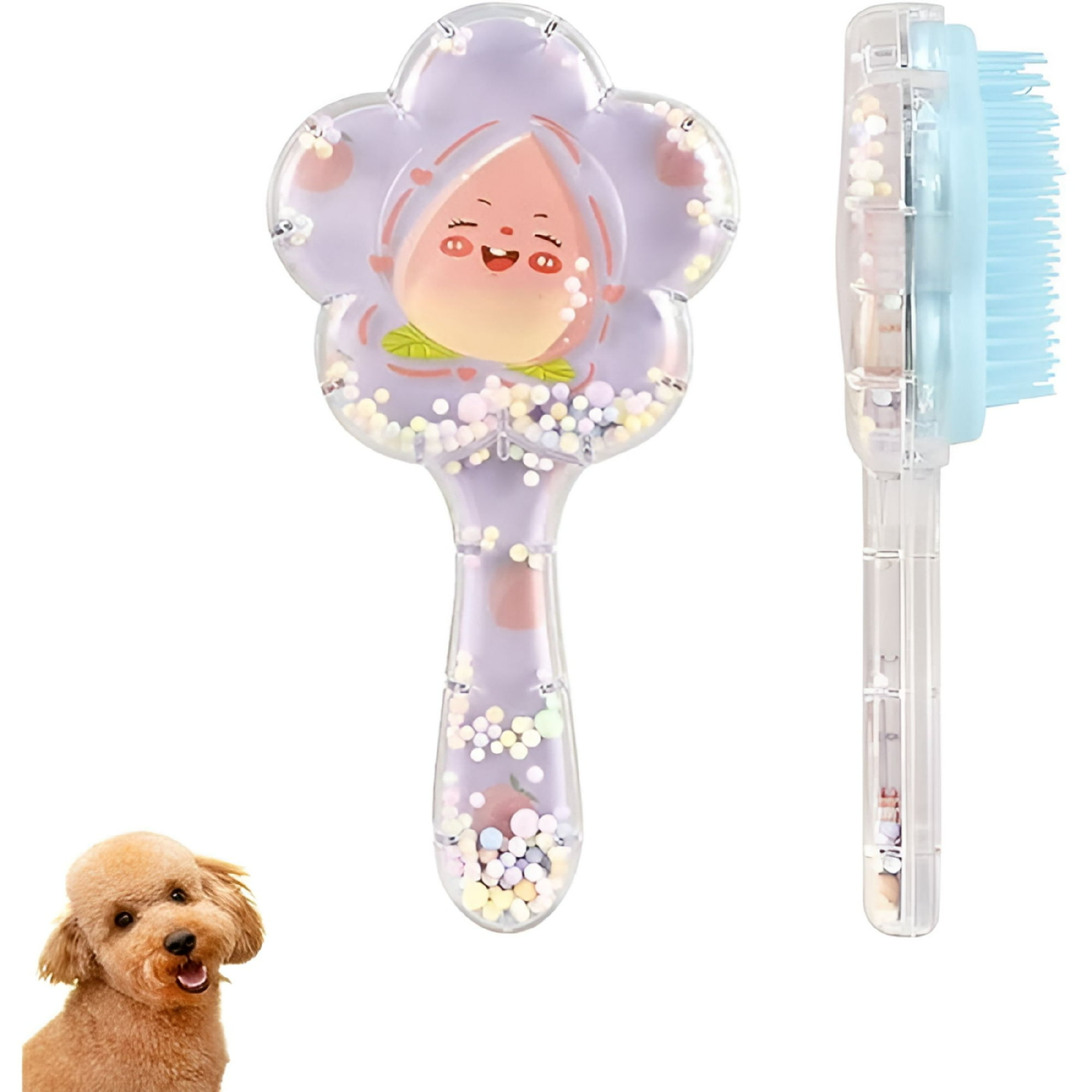 ACDANC 2026 New Soft Dog Brush for Small Dogs | Gentle Puppy Brush for Yorkies, Shih Tzus, Maltipoos & Maltese | Pet Hair Removal Brush with Soft Bristles | Dog Brush for Shedding (Blue Peach)