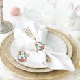 thumbnail image 6 of Easter Bunny Decor Colorful Metal Napkin Rings, Cute Decorative Buckles for European American Restaurants, Perfect Easter Baking Decor Festive Table Setting for Easter Dinner, 1.1*1.5in, C, 6 of 6