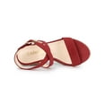 thumbnail image 4 of BLISSFUL STEP Women's Shoes Espadrille Wedge Slingback Crisscross Sandals Red 9, 4 of 8