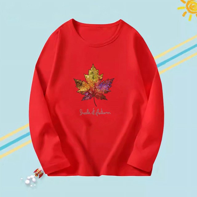2023 Printemps T-shirts à Manches Longues pour Enfants Coton Col Rond Garçon Tee Automne T-shirts Grand Garçon Automne Rouge 1 10T