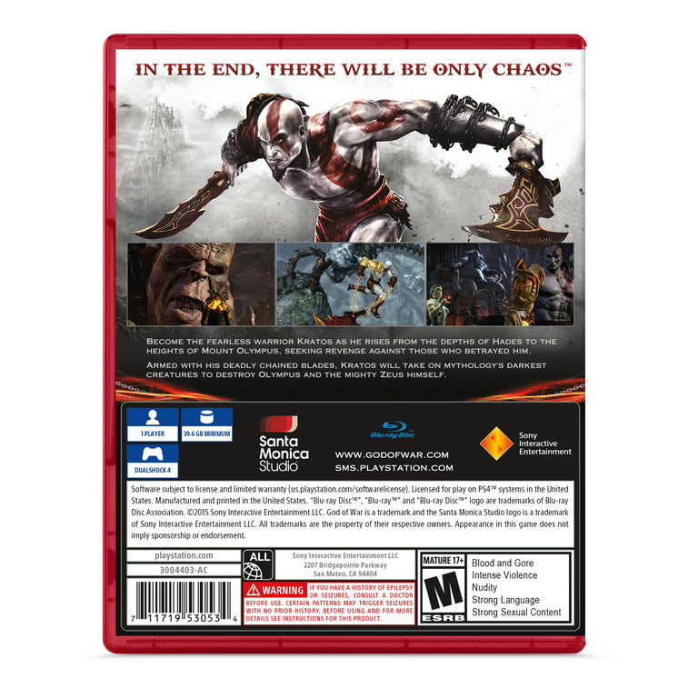 God PlayStation - 4 Remastered III: of War