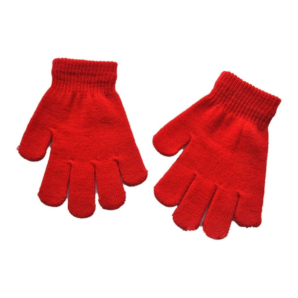 Sonducket 1 par de guantes para niños Exquisitos guantes para mantener el calor para niños Práctico accesorio de ropa simple con color sólido para ropa guantes y mitones Rojo Sonducket AP009501-02B