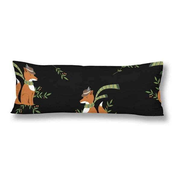 YUSDECOR Funny Cute Fox Body Pillow Pillowcase Pillow Protector Cushion Cover 20x60 Inch