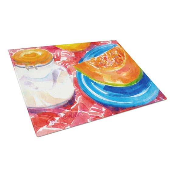 Caroline's Treasures A Slice of Cantelope Glass Cutting Board Large