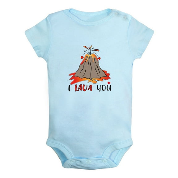 I Lava You Funny Rompers For Babies, Newborn Baby Unisex Bodysuits, Infant Jumpsuits, Toddler 0-12 Months Kids One-Piece Oufits (Blue, 6-12 Months)