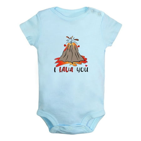 

I Lava You Funny Rompers For Babies Newborn Baby Unisex Bodysuits Infant Jumpsuits Toddler 0-12 Months Kids One-Piece Oufits (Blue 6-12 Months)