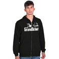 thumbnail image 3 of Grandfather Italian Mafia Puppet Men's Big & Tall Graphic Zip Up Hoodie Brisco Brands 4X, 3 of 5