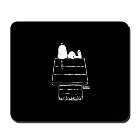 Stampabilities House Mouse CafePress - Snoopy On House Black And White - Non-slip Rubber Mousepad, Gaming Mouse Pad ()