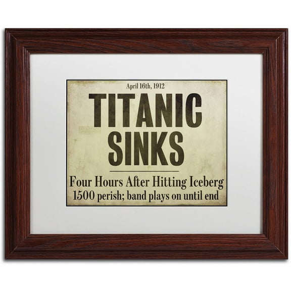 Trademark Fine Art "Titanic" Canvas Art by Color Bakery White Matte, Wood Frame