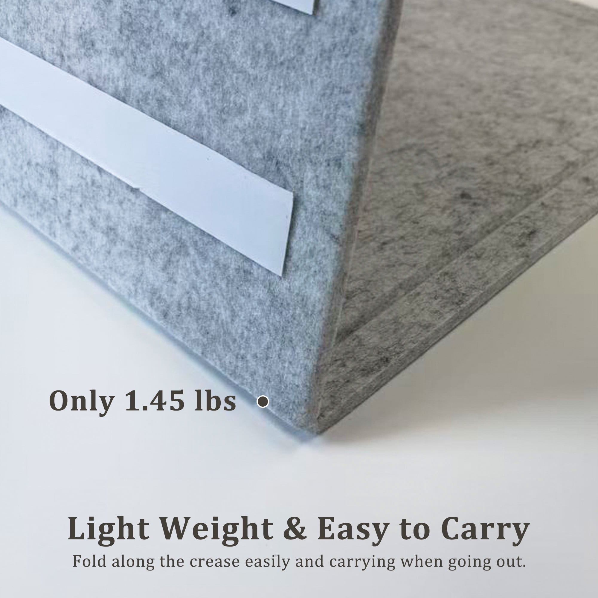Easy4Home Large Felt Bulletin Board 36"x24" Foldable Frameless Picture Board, Soft Felt Cork Board Pin Board, Light Gray