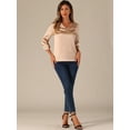 thumbnail image 3 of DARING DIVA Women's Satin Blouse Long Sleeve V Neck Top Shirts M Champagne, 3 of 6