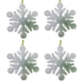 thumbnail image 1 of 4 Piezas De Adornos Navideños De Copo De Nieve Plateados Para Decoraciones Navideñas 2024 Adornos De Copo De Nieve Para Decoraciones De Árboles De Navidad Adornos Navideños De Copo De Nieve De Metal C, 1 of 5