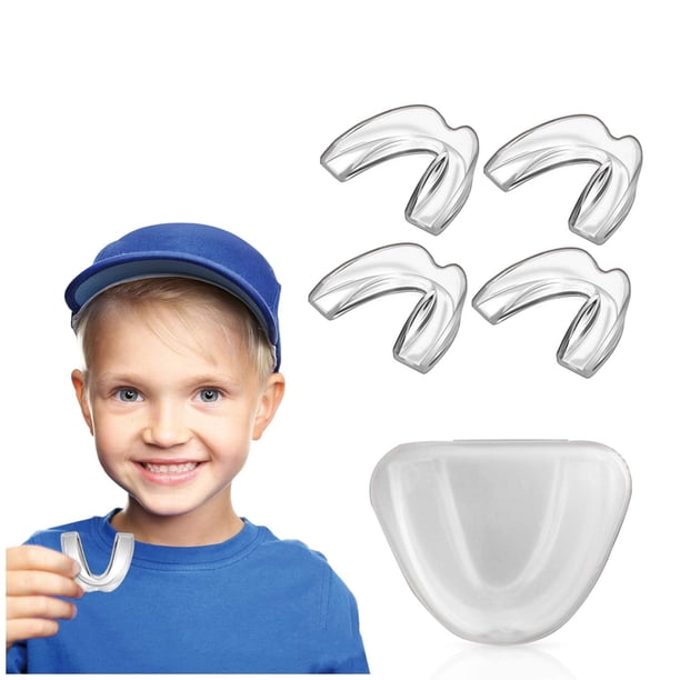 Leesgel Protector bucal para niños para rechinar los dientes, protector bucal para dormir, moldeable, personalizado, protectores de mordida nocturna, apretar el bruxismo, deporte, atletismo, bandeja d