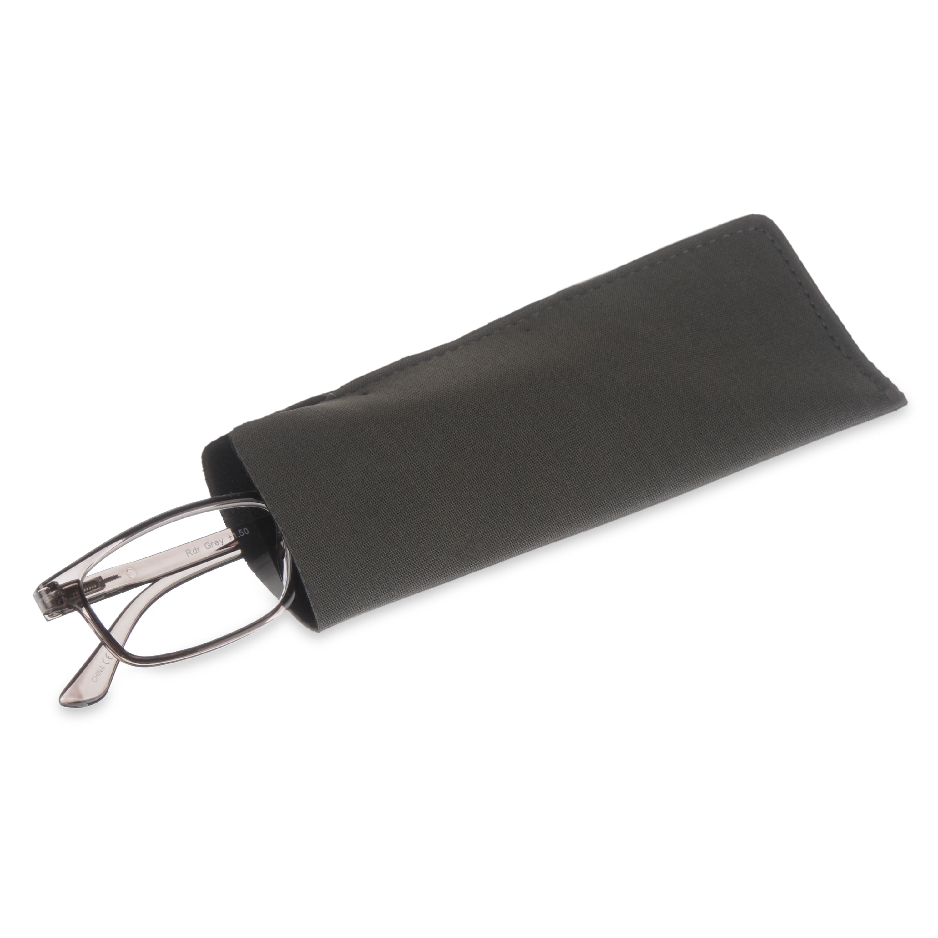 Equate Unisex Full Rim Reading Glasses with Case, Plastic Lens, Gray Frame, Single Vision, +3.25