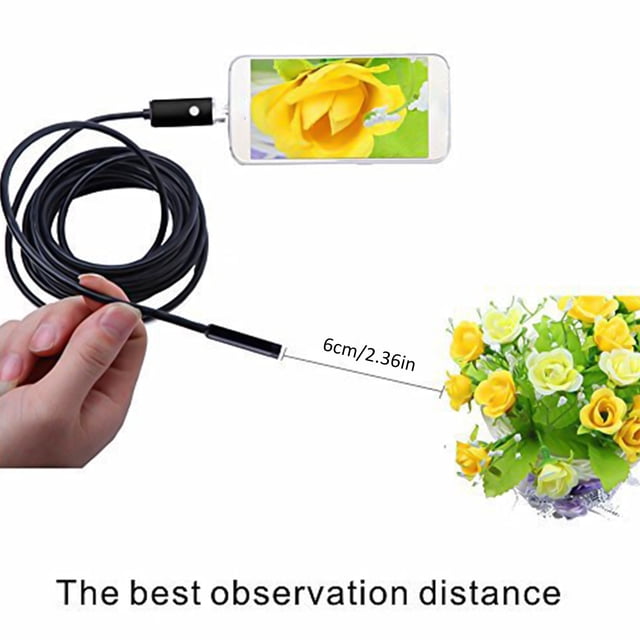 NARABB Endoscope Sans Fil pour Inspection Automobile Flexible Caméra Endorphoscope WiFi 8MM Compatible Téléphone Intelligent Android et IOS (6.56 Pieds)