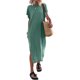 thumbnail image 1 of Lucakuins - Vestido de playa informal de verano para mujer, color sólido, manga corta de murciélago, cuello redondo, vestido dividido Lucakuins  moda, 1 of 8