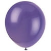 Unique Industries Latex 12" Amethyst Purple Solid Print Birthday Balloons, 72 Count