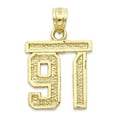 thumbnail image 1 of 14k Solid Gold Number Ninety Nine Pendant for Necklace, #99 Gold Charm Jewelry for Athletes, Sports Gifts for Him and Her, 1 of 5
