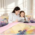 thumbnail image 5 of Erosebridal Dreamy Dragonfly 7 Pieces Full Size Bedding Sets,Graceful Floral Full Size Bed in a Bag,Purple Pink,Pink Reversible, 5 of 7