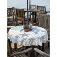 thumbnail image 2 of Outdoor Tablecloth with Umbrella Hole for Patio/Picnic/Party/Camping, Coastal Sea Turtle Waterproof Table Cloth Round Cover Washable, Nautical Ocean Creatures Starfish (Dia 60"), 2 of 9