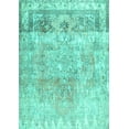 thumbnail image 1 of Ahgly Company Machine Washable Indoor Rectangle Abstract Turquoise Blue Contemporary Area Rugs, 7' x 9', 1 of 4