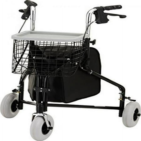NOVA Medical Products Traveler 3-wheel walker, Black