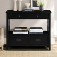 thumbnail image 2 of Resenkos 36'' Farmhouse Pine Wood Console Table Entry Sofa Table with 4 Drawers & 1 Storage Shelf for Entryway Living Room, Black, 2 of 15