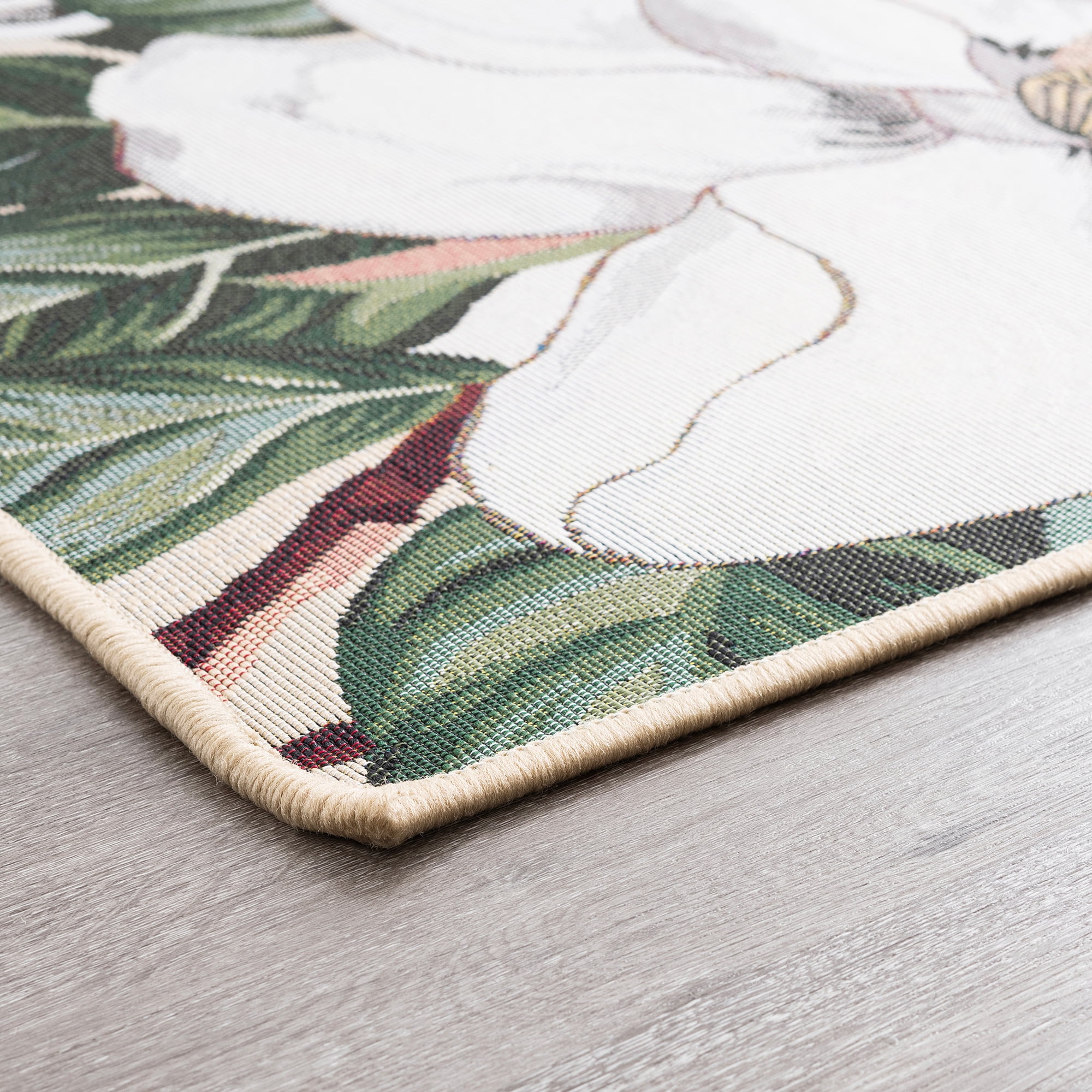 Stunning Transitional 8' x 10' Green and White Polypropylene Outdoor Area Rug
