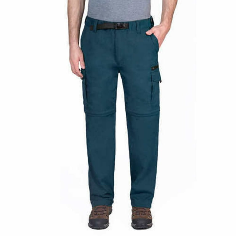 BC Clothing Mens Convertible Stretch Cargo Pants that convert to Shorts  (Khaki, XXL, 30 Inseam)