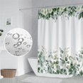 thumbnail image 3 of Eucalyptus Leaves Shower Curtain Green Leaf White Flowers Nature Plants for Bathroom Modern Style Home Decor Waterproof Polyester Fabric Shower Curtain with Hooks, 36x72 Inch, 3 of 6