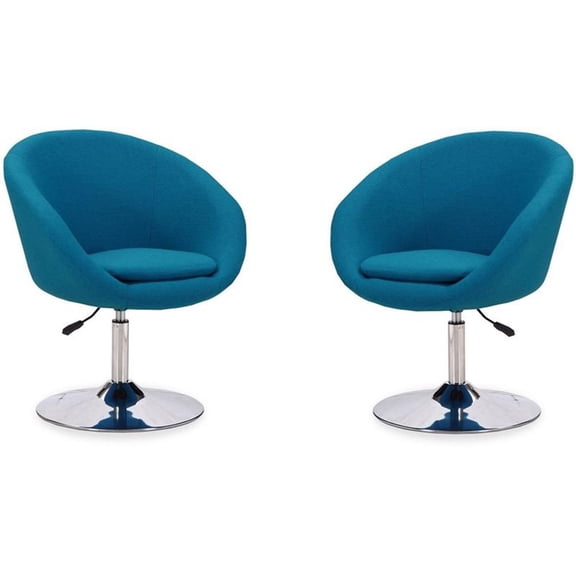 Hopper Black and Polished Chrome Faux Leather Adjustable Height Chair (Set of 2)