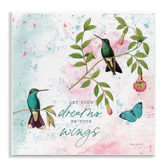 Stupell Industries Let Your Dreams Be Wings Animals Painting Unframed Art Print Wall Art, 12 x 12