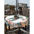 thumbnail image 2 of Outdoor Tablecloth with Umbrella Hole for Patio/Picnic/Party/Camping, Sea Turtle Coastal Waterproof Table Cloth Round Cover Washable, Summer Nautical Starfish Coral Ocean (Dia 54"), 2 of 8