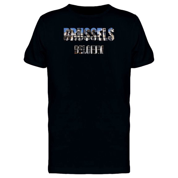 Brussels Belgium Name With Photo T-Shirt Men -Image by Shutterstock, Male Small