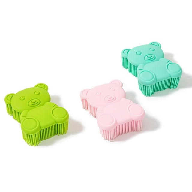 Cepillo sensorial premium para niños o autismo Depurador corporal de silicona suave 2 en 1 Sala sensorial Terapia ocupacional Cepillos sensoriales Loofah de silicona Mascotas Cepillo de ducha Cepillo