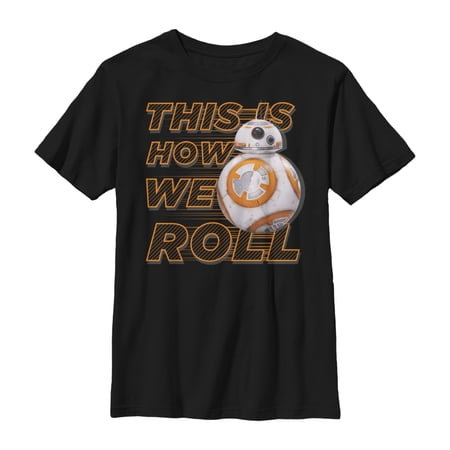 Boy s Star Wars The Force Awakens BB-8 This is How We Roll Graphic Tee Black X Large